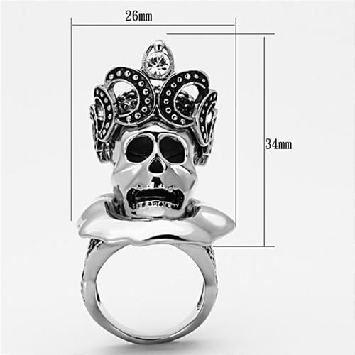 TK1201 - High polished (no plating) Stainless Steel Ring with Top