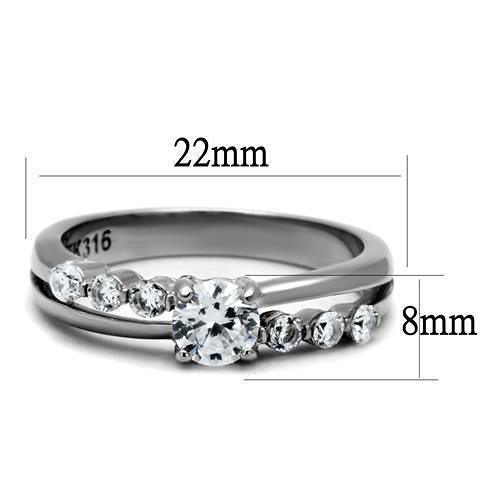 TK2865 - High polished (no plating) Stainless Steel Ring with AAA