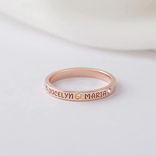 Mom Ring With Kids Names, Personalized Mother Ring, Birthstone Ring