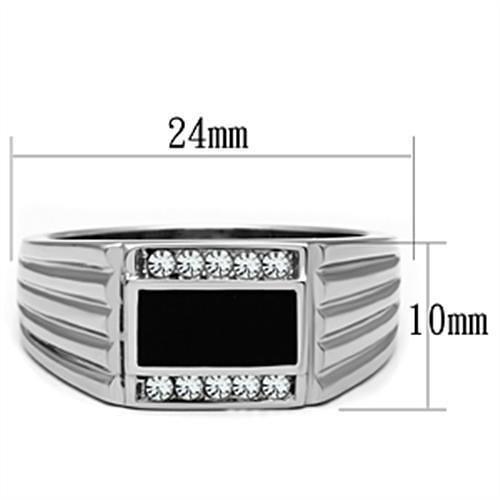 TK386 - High polished (no plating) Stainless Steel Ring with Top Grade