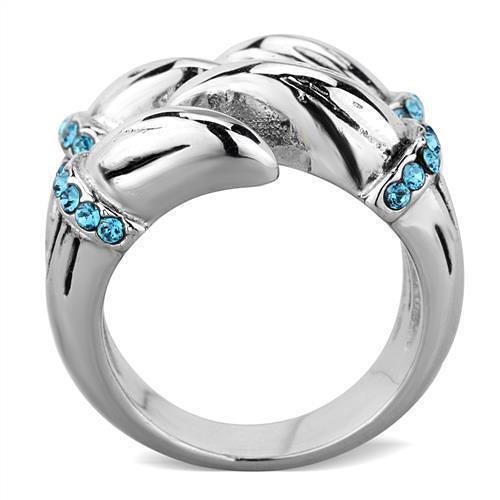 TK1779 - High polished (no plating) Stainless Steel Ring with Top