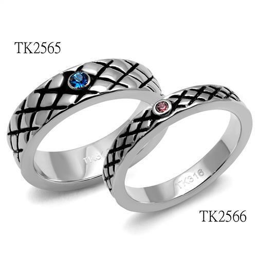 TK2565 - High polished (no plating) Stainless Steel Ring with Top