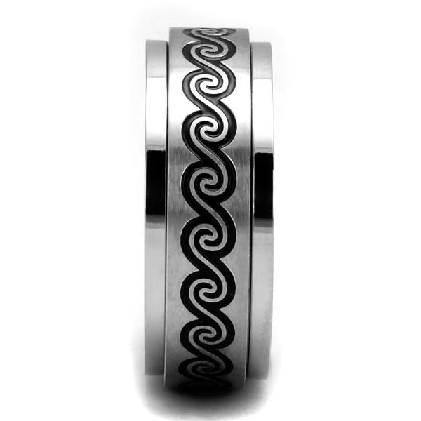 TK2930 - High polished (no plating) Stainless Steel Ring with Epoxy