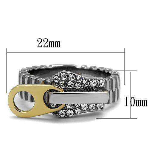 TK2520 - Two-Tone IP Gold (Ion Plating) Stainless Steel Ring with Top