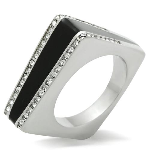 TK232 - High polished (no plating) Stainless Steel Ring with Top Grade