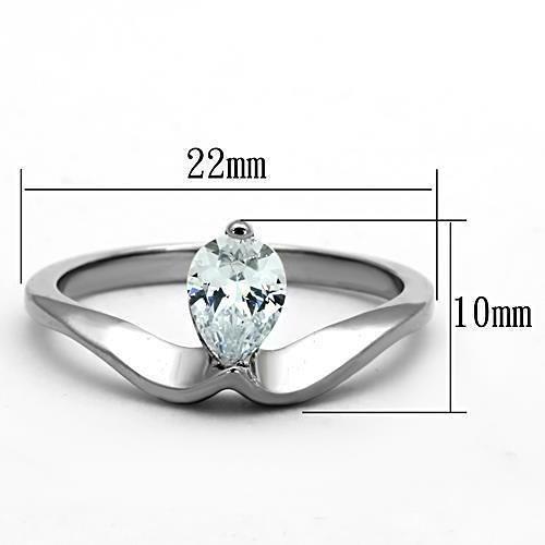 TK1336 - High polished (no plating) Stainless Steel Ring with AAA