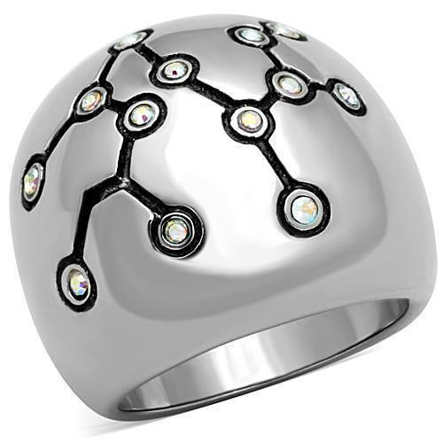 TK1685 - High polished (no plating) Stainless Steel Ring with Top