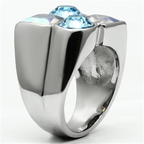 TK645 - High polished (no plating) Stainless Steel Ring with Top Grade