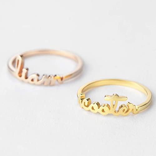 Stackable Name Ring, Stackable Mother Rings, Minimalist Ring, Mom Ring