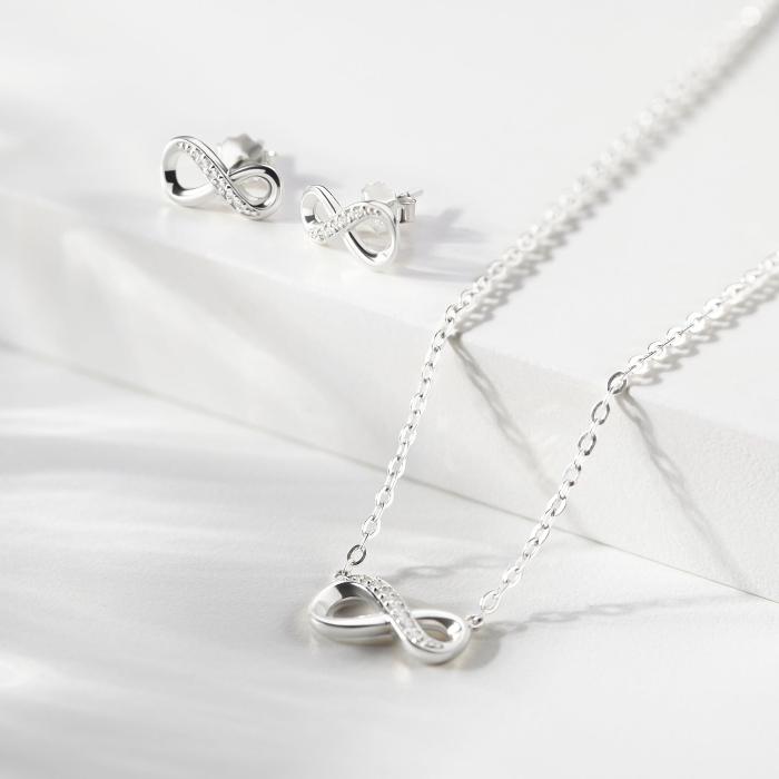 White CZ Stone Infinity Necklace, Infinite Necklace, Women Jewelry