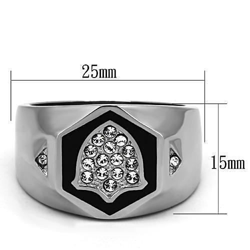 TK1069 - High polished (no plating) Stainless Steel Ring with Top