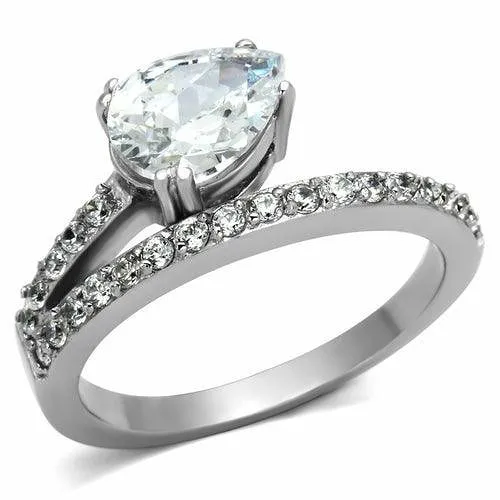 TK998 - High polished (no plating) Stainless Steel Ring with AAA Grade