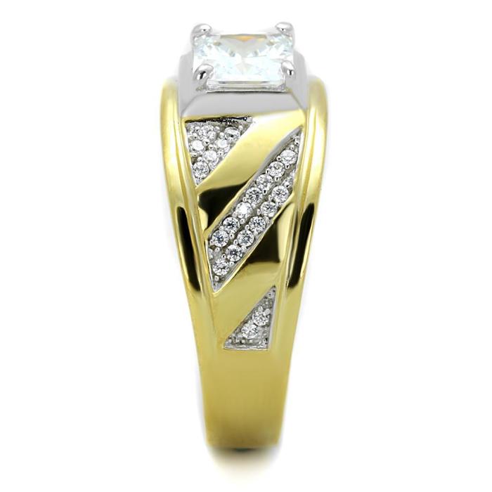 TS247 - Gold+Rhodium 925 Sterling Silver Ring with AAA Grade CZ  in