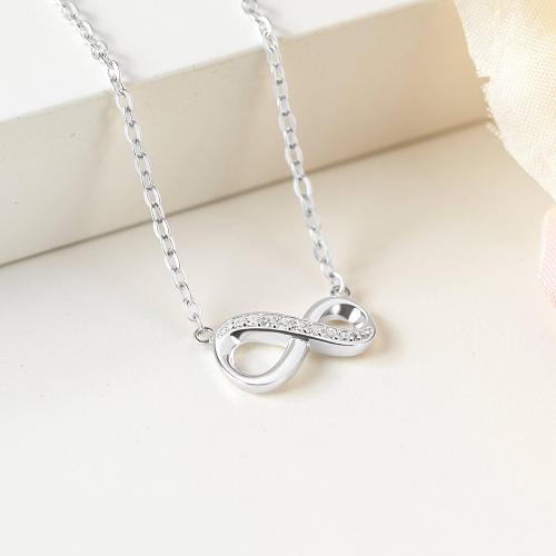 White CZ Stone Infinity Necklace, Infinite Necklace, Women Jewelry