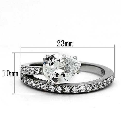 TK998 - High polished (no plating) Stainless Steel Ring with AAA Grade