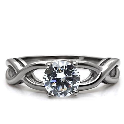 TK065 - High polished (no plating) Stainless Steel Ring with AAA Grade