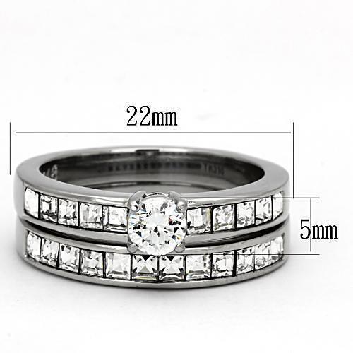 TK972 - High polished (no plating) Stainless Steel Ring with AAA Grade