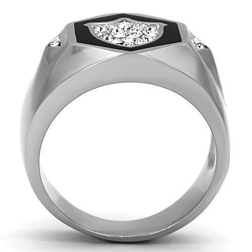 TK1069 - High polished (no plating) Stainless Steel Ring with Top