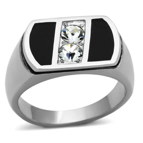 TK1068 - High polished (no plating) Stainless Steel Ring with Top