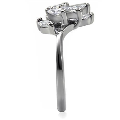 TK075 - High polished (no plating) Stainless Steel Ring with AAA Grade