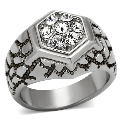 TK960 - High polished (no plating) Stainless Steel Ring with Top Grade