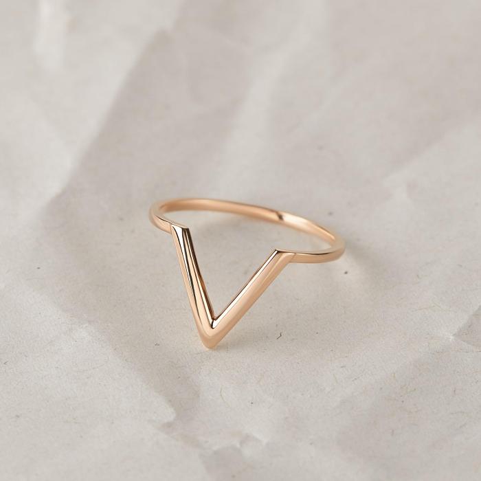 Triangle Ring Dainty V Ring Stacking Ring