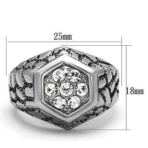 TK960 - High polished (no plating) Stainless Steel Ring with Top Grade