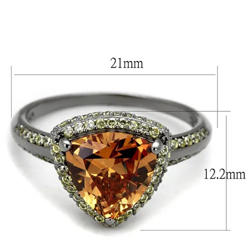 TS501 - Ruthenium 925 Sterling Silver Ring with AAA Grade CZ  in