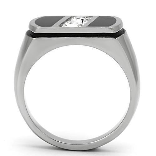 TK1068 - High polished (no plating) Stainless Steel Ring with Top