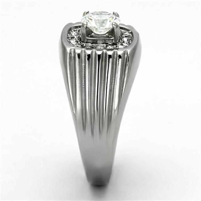 TK943 - High polished (no plating) Stainless Steel Ring with AAA Grade