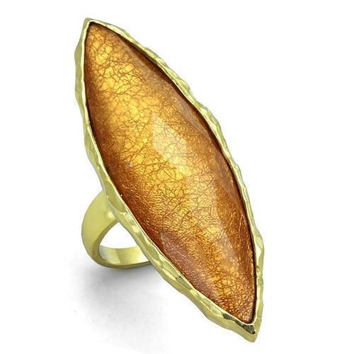 VL120 - IP Gold(Ion Plating) Stainless Steel Ring with Synthetic