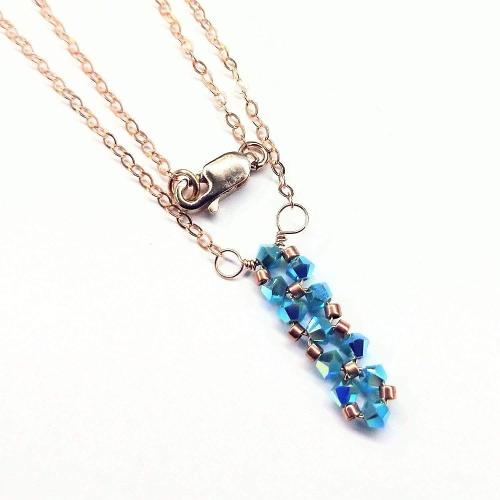 Tiny Super Sparkly Vertical Crystal Bar Necklace