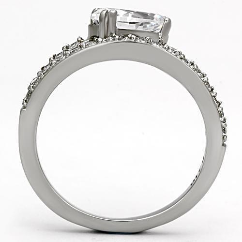 TK998 - High polished (no plating) Stainless Steel Ring with AAA Grade