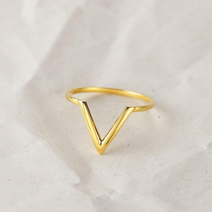 Triangle Ring Dainty V Ring Stacking Ring