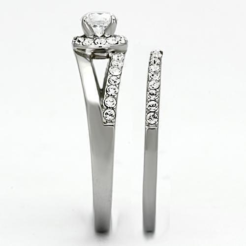 TK971 - High polished (no plating) Stainless Steel Ring with AAA Grade