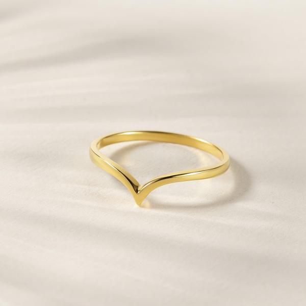V Minimalist Ring Tiny Stackable Ring