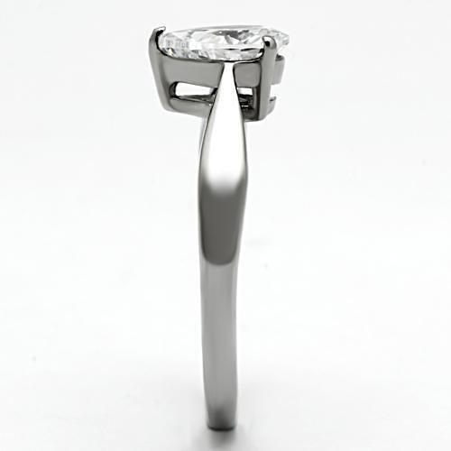 TK994 - High polished (no plating) Stainless Steel Ring with AAA Grade