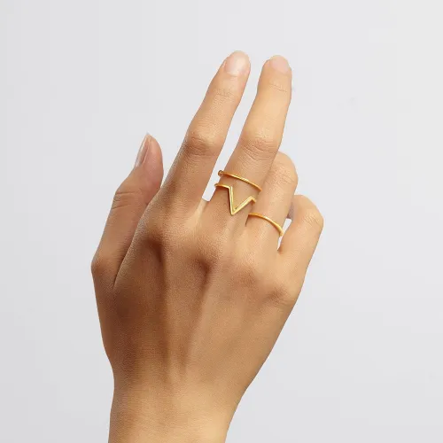Triangle Ring Dainty V Ring Stacking Ring