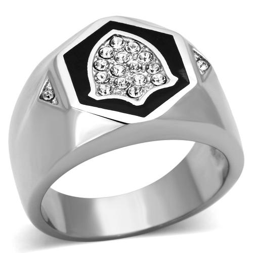 TK1069 - High polished (no plating) Stainless Steel Ring with Top