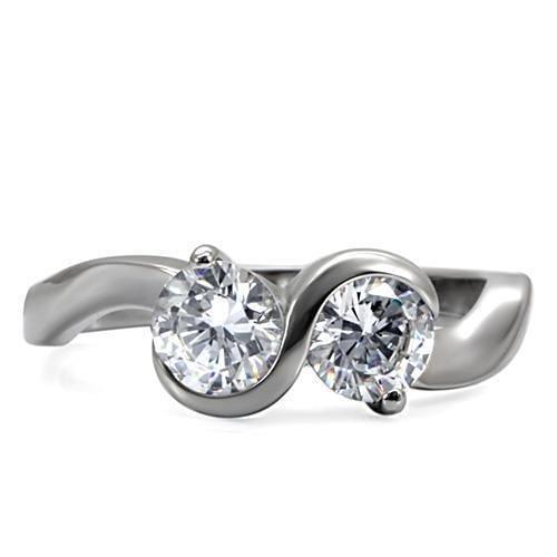TK072 - High polished (no plating) Stainless Steel Ring with AAA Grade