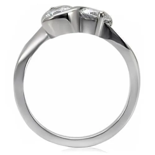 TK072 - High polished (no plating) Stainless Steel Ring with AAA Grade