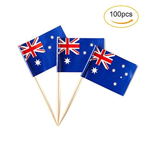 Australia Flag Australian Small Toothpick Mini Cupcake Flags Decorations (100 pcs)