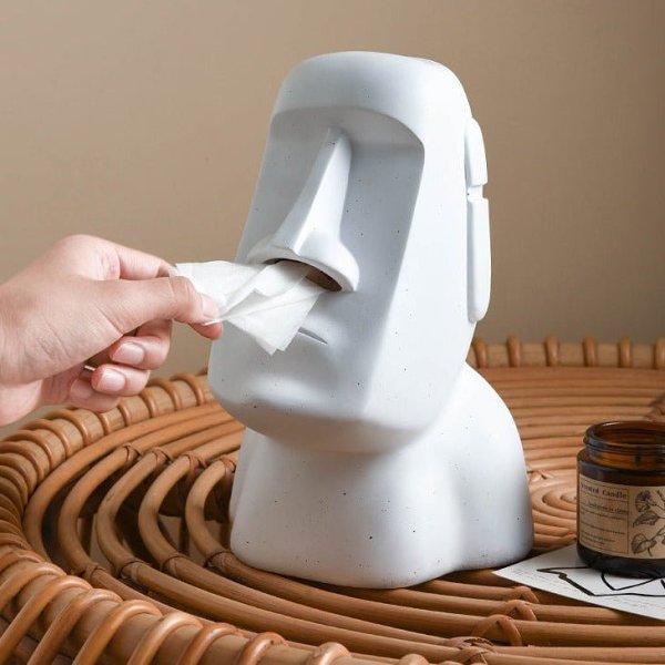 Moai Stone Tissue Box