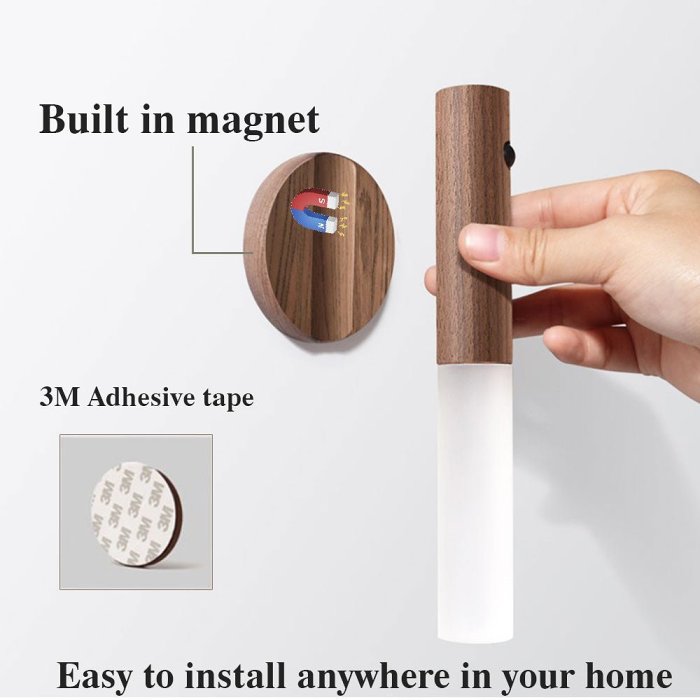 Magnetic Wood Smart Sensor Night Light
