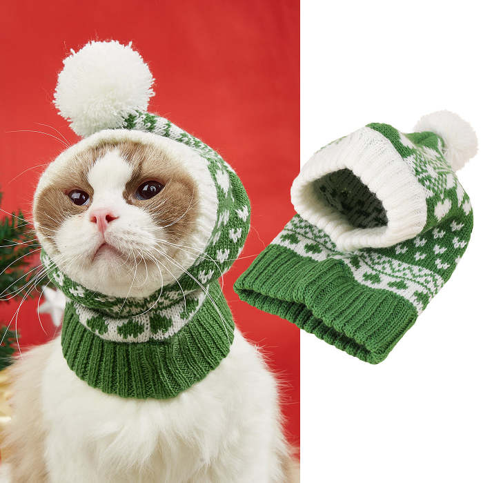 Snowflake Knitted Christmas Pet Hat
