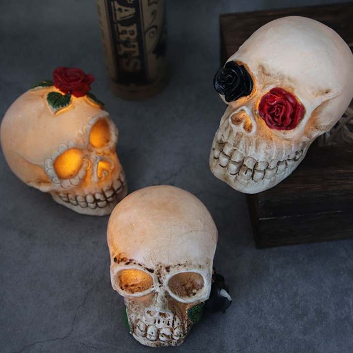 Skulls and Roses Halloween Display Decor