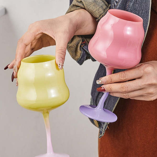 Macaron Wavy Wine Glasses