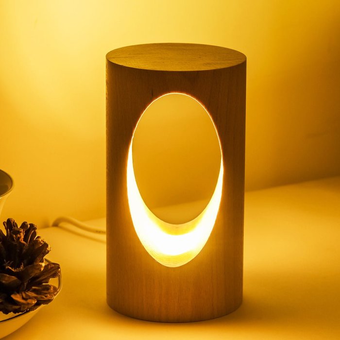 Minimalistic Tree Cave Design Wood LED Light