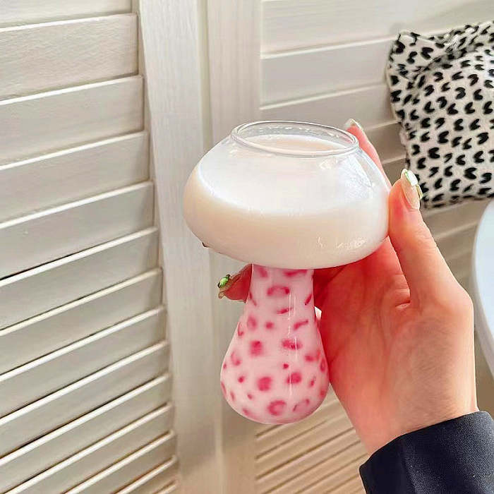 Pink Mushroom Shaped Glass