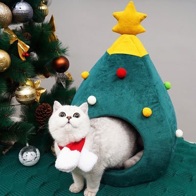 Cute Christmas Tree Winter Warm Pet Bed